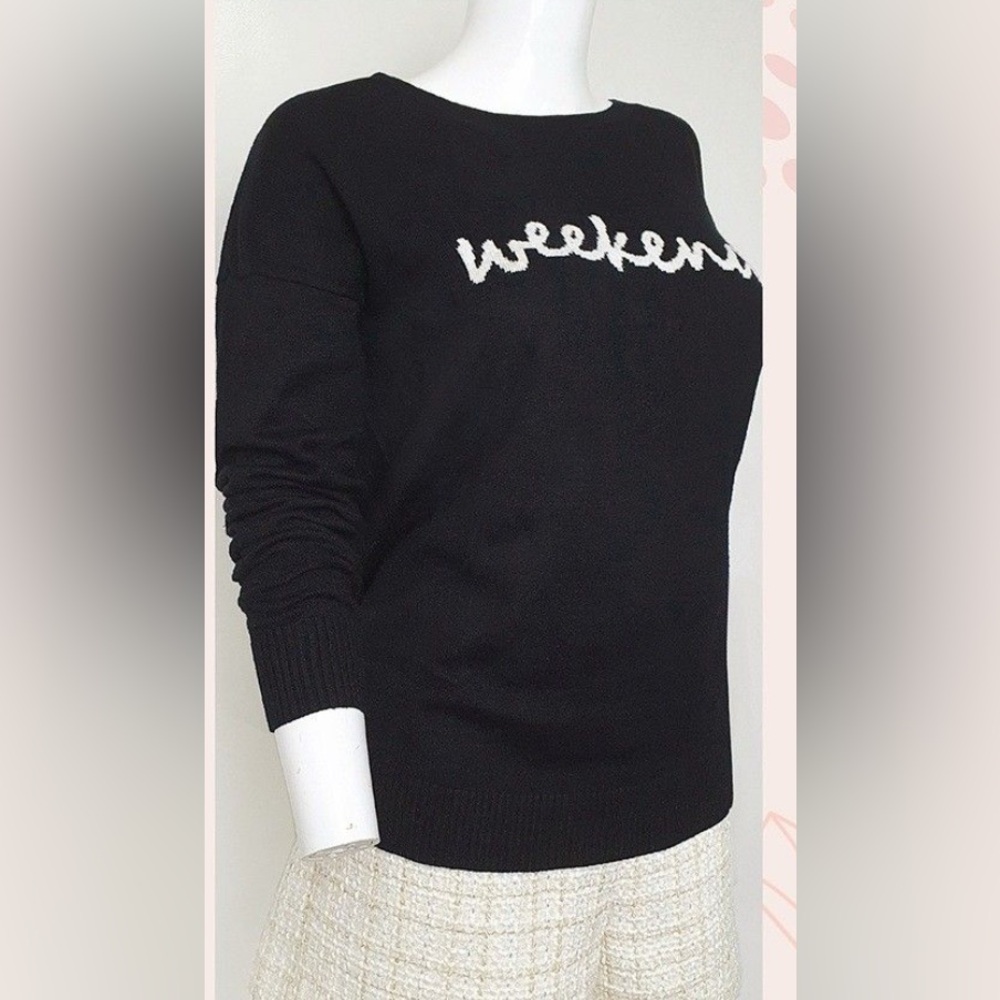 Honey Punch Black and White Crew Neck Sweater